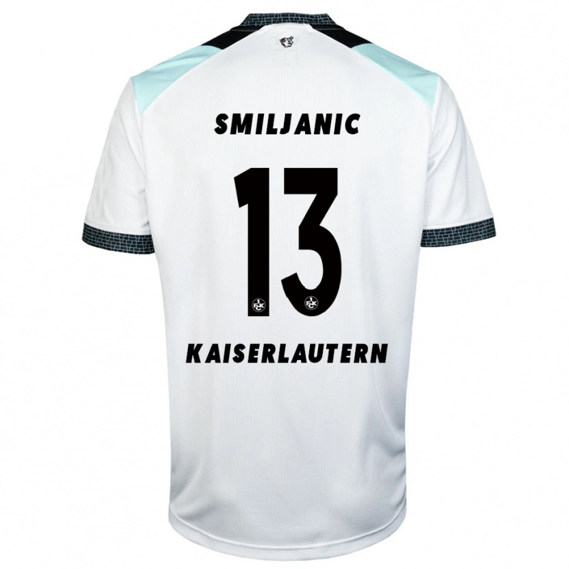 Danxen Uomo Maglia Ivan Smiljanic #13 Bianco Nero Kit Gara Away 2025/26 Maglietta