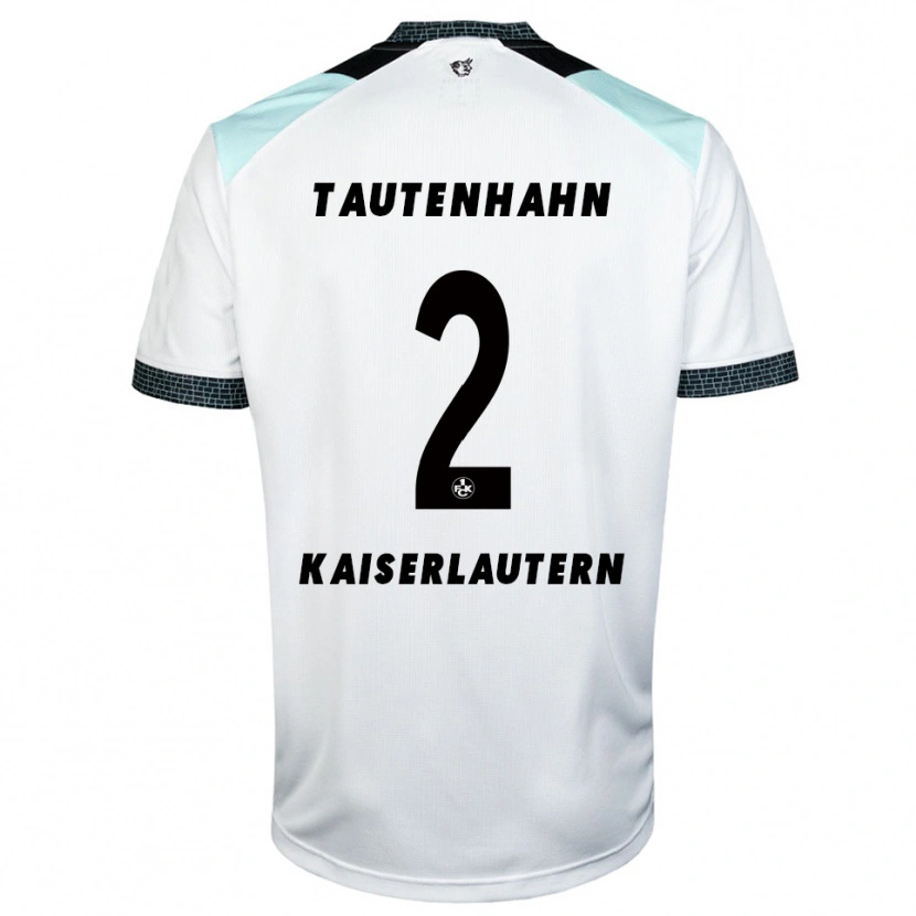 Danxen Uomo Maglia Linus Tautenhahn #2 Bianco Nero Kit Gara Away 2025/26 Maglietta