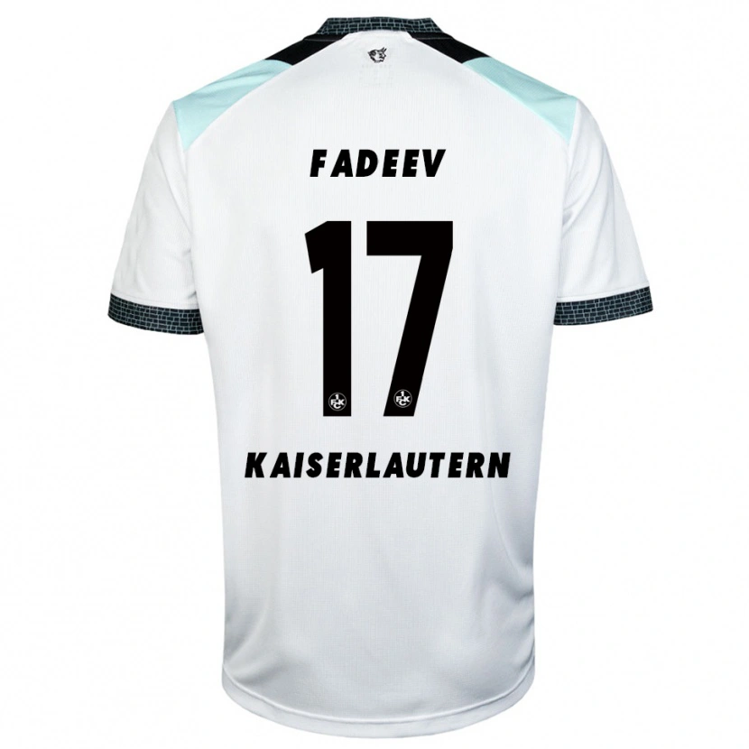 Danxen Uomo Maglia Vladislav Fadeev #17 Bianco Nero Kit Gara Away 2025/26 Maglietta