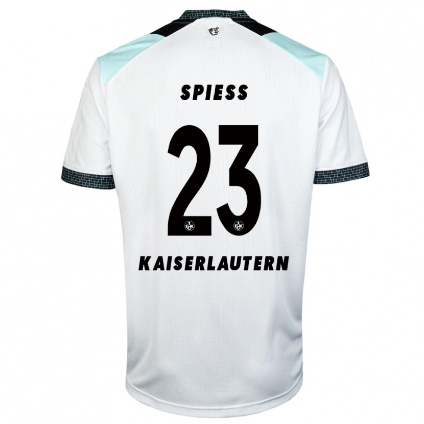 Danxen Uomo Maglia Louis Spieß #23 Bianco Nero Kit Gara Away 2025/26 Maglietta