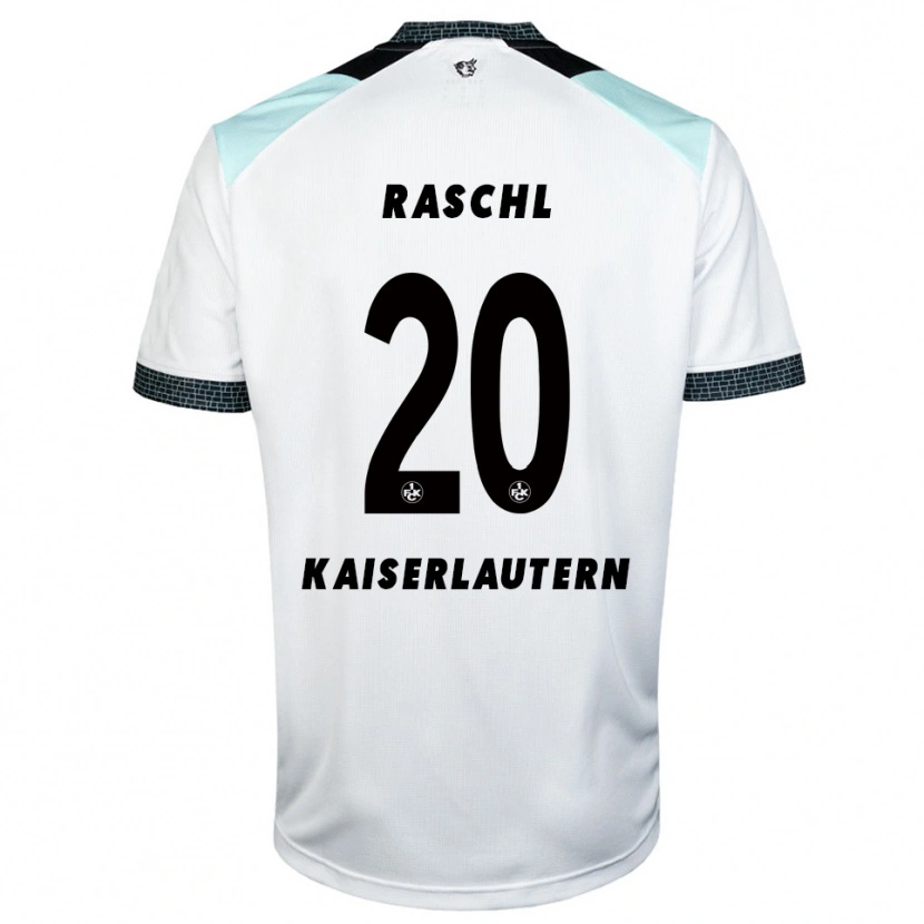 Danxen Uomo Maglia Tobias Raschl #20 Bianco Nero Kit Gara Away 2025/26 Maglietta