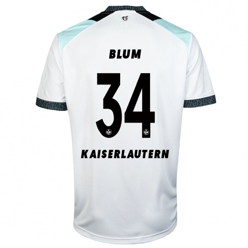 Danxen Uomo Maglia Shawn Blum #34 Bianco Nero Kit Gara Away 2025/26 Maglietta