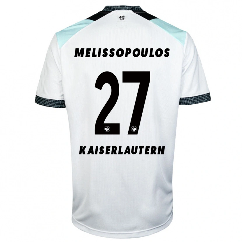 Danxen Uomo Maglia Samuel Melissopoulos #27 Bianco Nero Kit Gara Away 2025/26 Maglietta