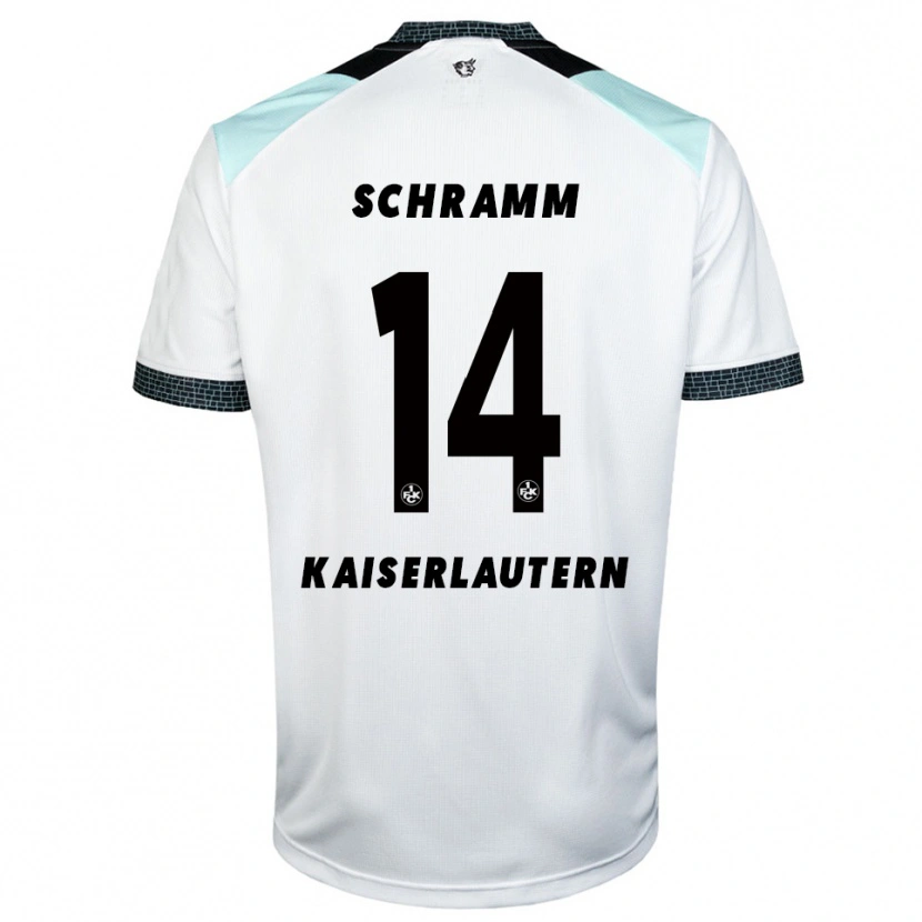 Danxen Uomo Maglia David Schramm #14 Bianco Nero Kit Gara Away 2025/26 Maglietta