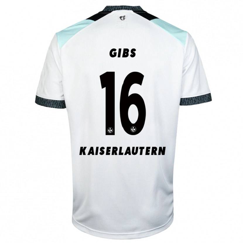 Danxen Uomo Maglia Owen Gibs #16 Bianco Nero Kit Gara Away 2025/26 Maglietta