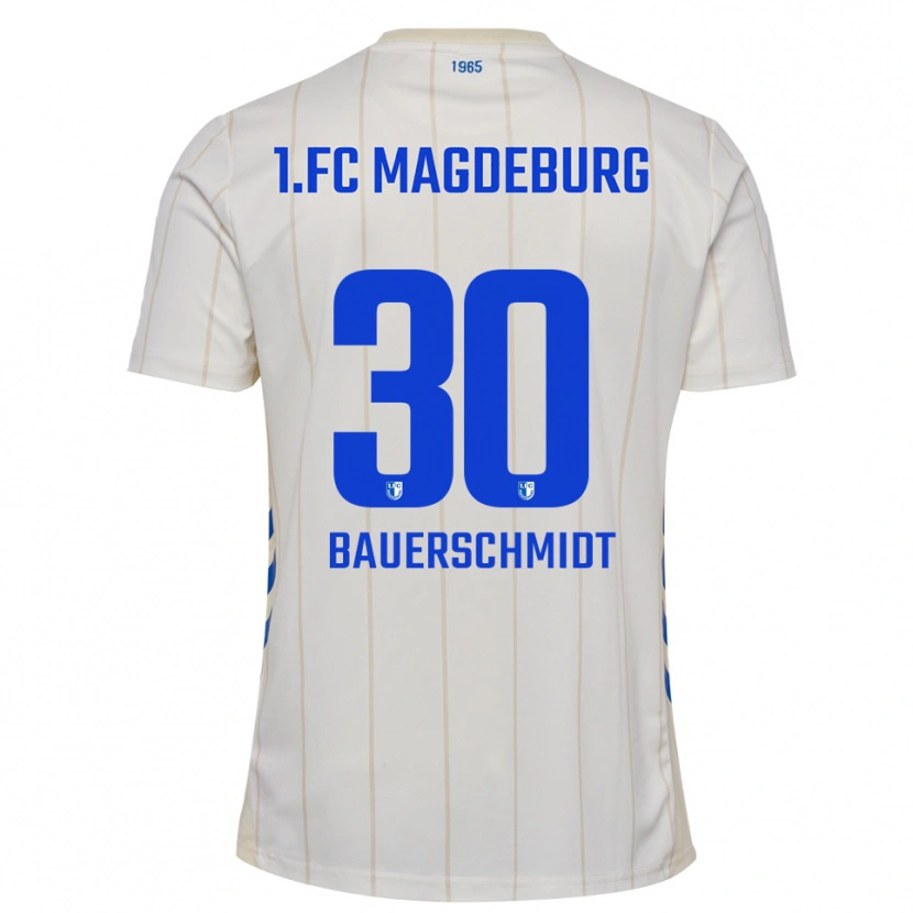 Danxen Uomo Maglia Maja Bauerschmidt #30 Bianco Blu Kit Gara Away 2025/26 Maglietta