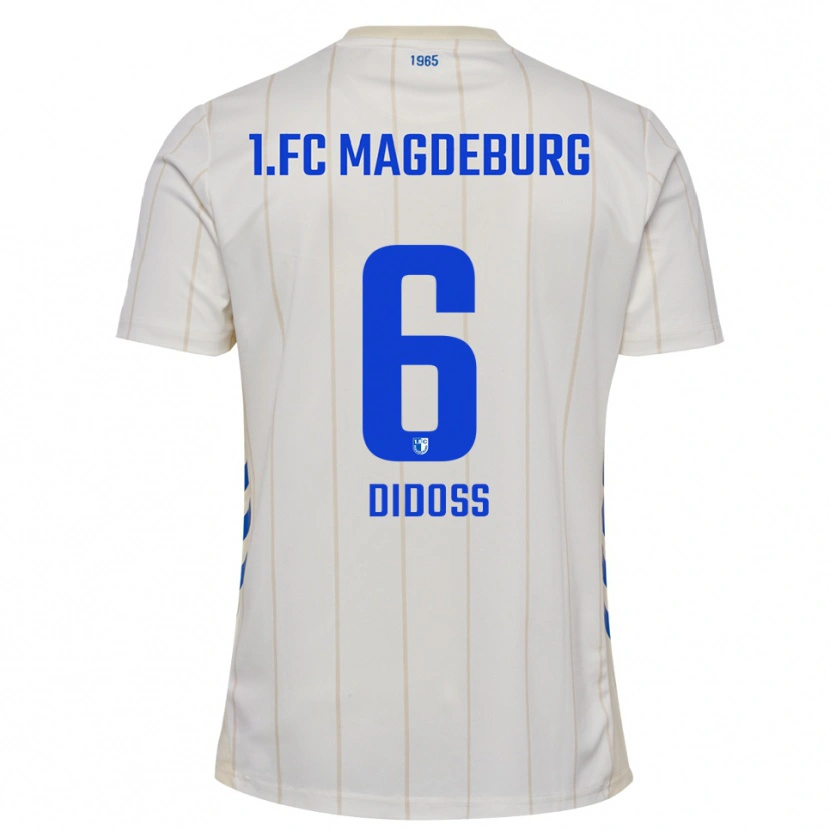 Danxen Uomo Maglia Fadi Didoss #6 Bianco Blu Kit Gara Away 2025/26 Maglietta