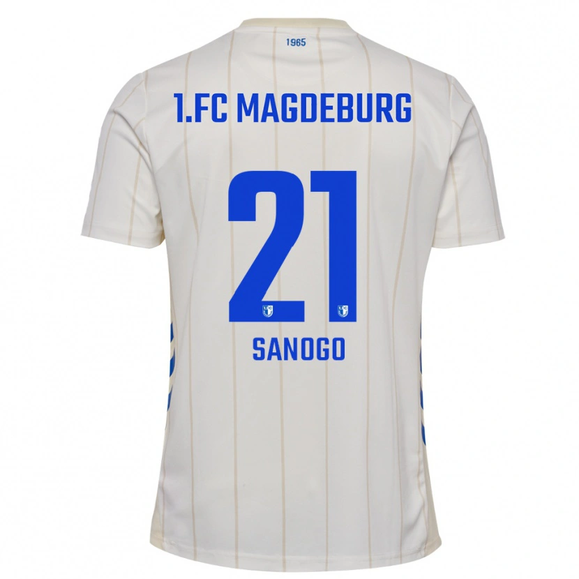 Danxen Uomo Maglia Malick Sanogo #21 Bianco Blu Kit Gara Away 2025/26 Maglietta