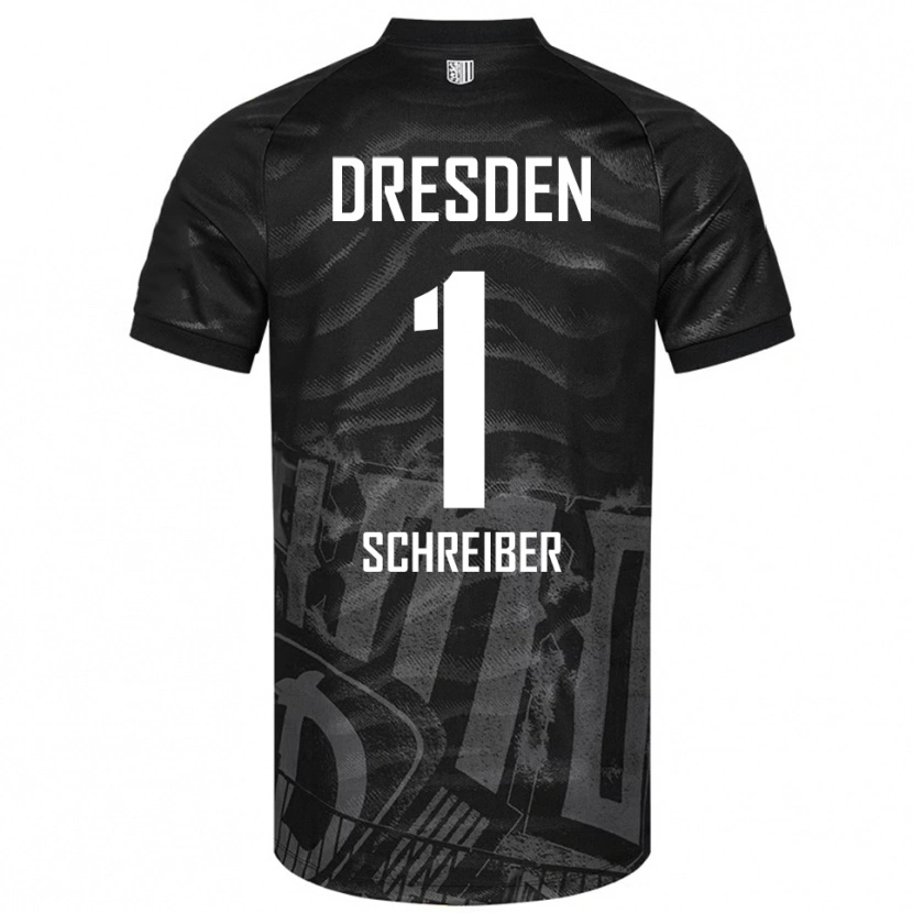 Danxen Uomo Maglia Tim Schreiber #1 Nero Grigio Kit Gara Away 2025/26 Maglietta