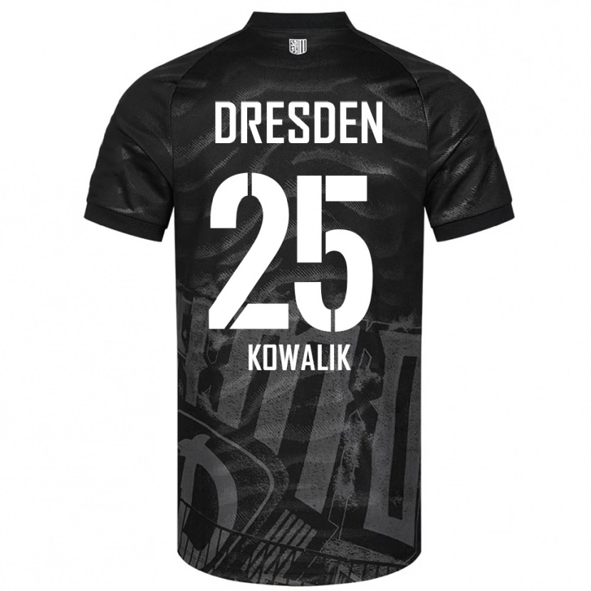 Danxen Uomo Maglia Ignacy Kowalik #25 Nero Grigio Kit Gara Away 2025/26 Maglietta