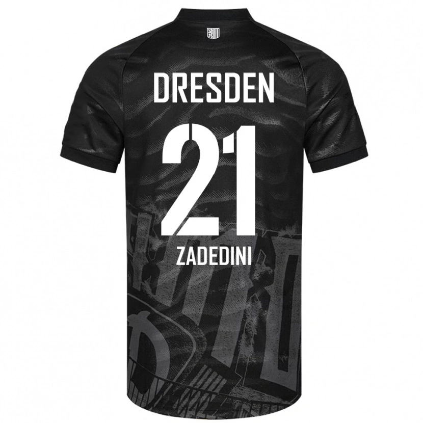 Danxen Uomo Maglia Skerd Zadedini #21 Nero Grigio Kit Gara Away 2025/26 Maglietta