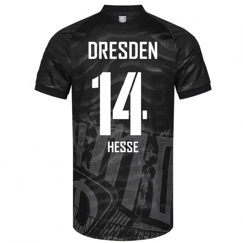 Danxen Uomo Maglia Henrik Heße #14 Nero Grigio Kit Gara Away 2025/26 Maglietta