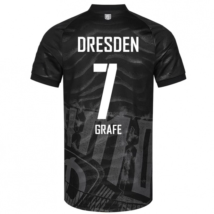 Danxen Uomo Maglia Quentin Grafe #7 Nero Grigio Kit Gara Away 2025/26 Maglietta