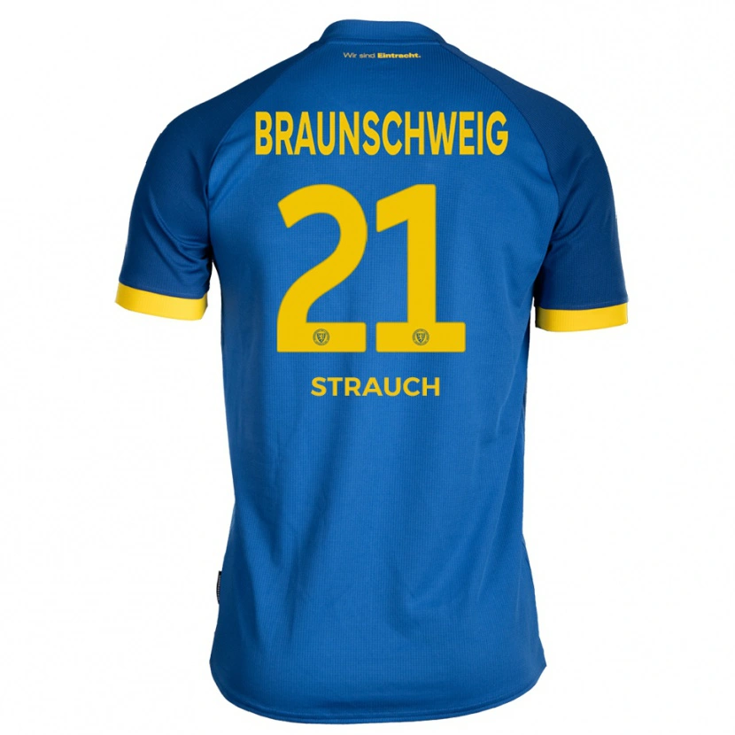 Danxen Uomo Maglia Emil Strauch #21 Blu Royal Giallo Kit Gara Away 2025/26 Maglietta