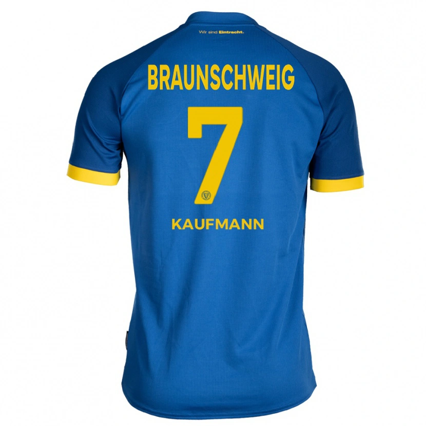 Danxen Uomo Maglia Fabio Kaufmann #7 Blu Royal Giallo Kit Gara Away 2025/26 Maglietta