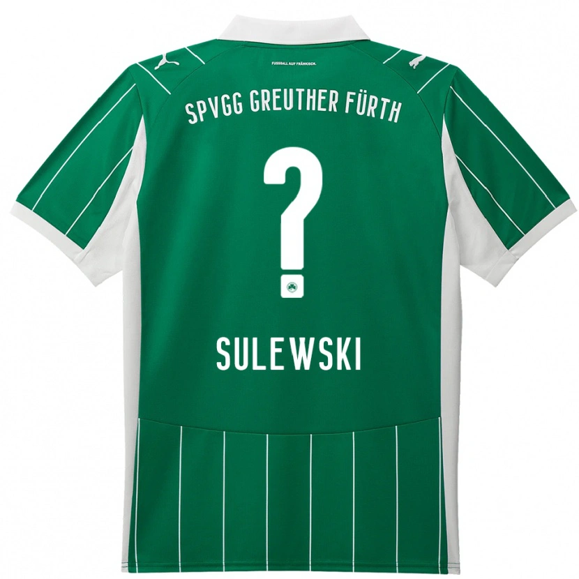 Danxen Uomo Maglia Amanda Sulewski #0 Verde Bianco Kit Gara Away 2025/26 Maglietta