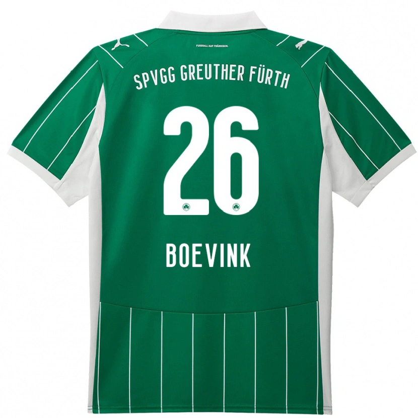 Danxen Uomo Maglia Pelle Boevink #26 Verde Bianco Kit Gara Away 2025/26 Maglietta