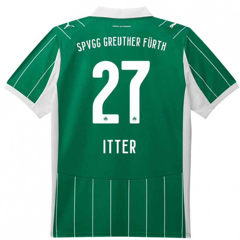 Danxen Uomo Maglia Luca Itter #27 Verde Bianco Kit Gara Away 2025/26 Maglietta