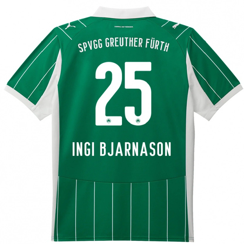 Danxen Uomo Maglia Brynjar Ingi Bjarnason #25 Verde Bianco Kit Gara Away 2025/26 Maglietta