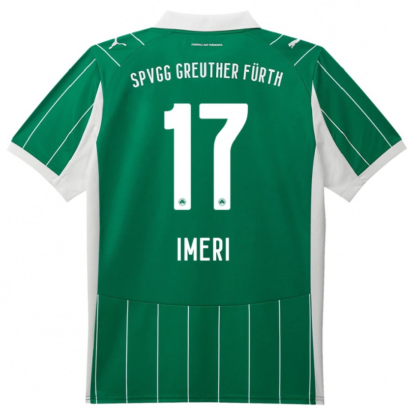 Danxen Uomo Maglia Adem Imeri #17 Verde Bianco Kit Gara Away 2025/26 Maglietta