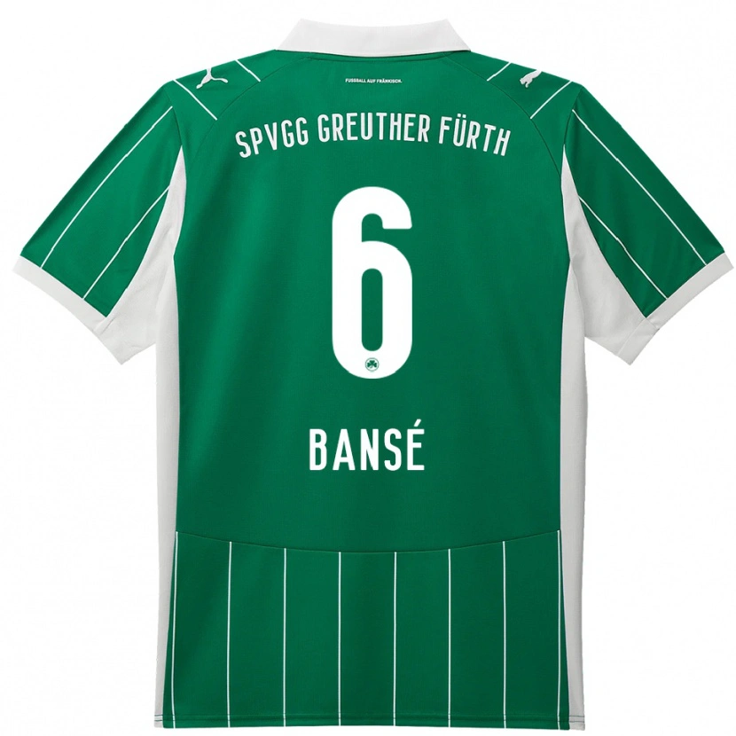 Danxen Uomo Maglia Sacha Bansé #6 Verde Bianco Kit Gara Away 2025/26 Maglietta