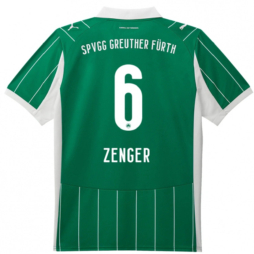 Danxen Uomo Maglia Marc Zenger #6 Verde Bianco Kit Gara Away 2025/26 Maglietta