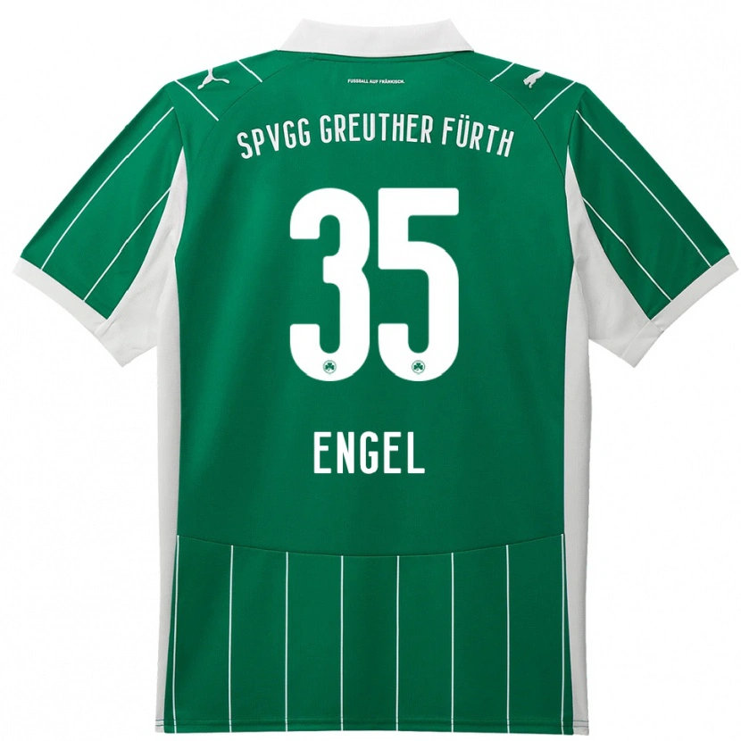 Danxen Uomo Maglia Jakob Engel #35 Verde Bianco Kit Gara Away 2025/26 Maglietta