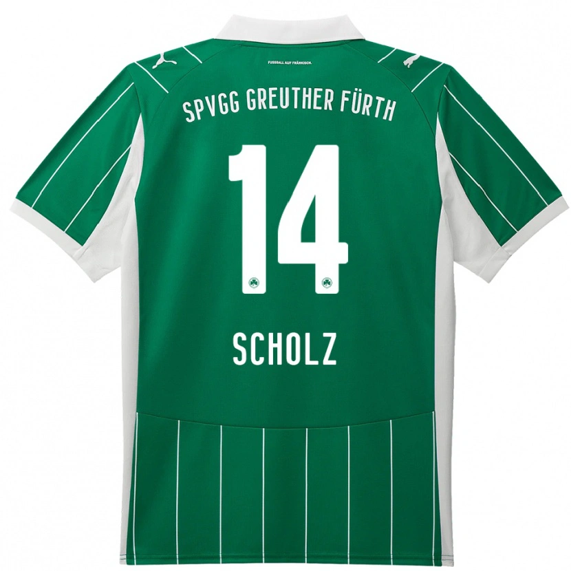 Danxen Uomo Maglia Yannick Scholz #14 Verde Bianco Kit Gara Away 2025/26 Maglietta