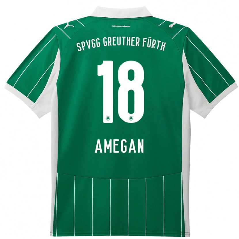 Danxen Uomo Maglia Dodji Amegan #18 Verde Bianco Kit Gara Away 2025/26 Maglietta
