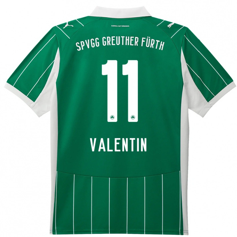 Danxen Uomo Maglia Jonas Valentin #11 Verde Bianco Kit Gara Away 2025/26 Maglietta