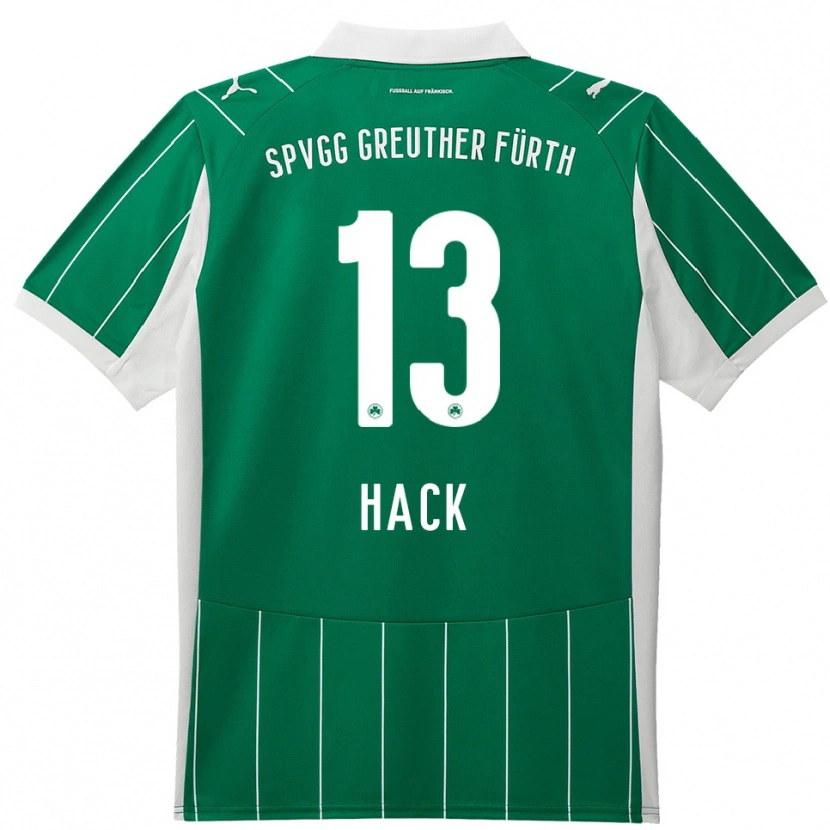 Danxen Uomo Maglia Philipp Hack #13 Verde Bianco Kit Gara Away 2025/26 Maglietta