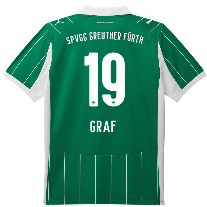 Danxen Uomo Maglia Fabian Graf #19 Verde Bianco Kit Gara Away 2025/26 Maglietta