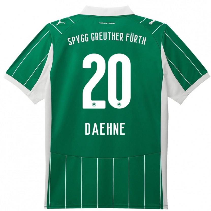 Danxen Uomo Maglia Luis Daehne #20 Verde Bianco Kit Gara Away 2025/26 Maglietta