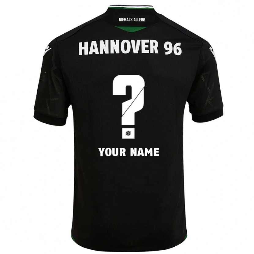 Danxen Uomo Maglia Il Tuo Nome #0 Nero Verde Kit Gara Away 2025/26 Maglietta
