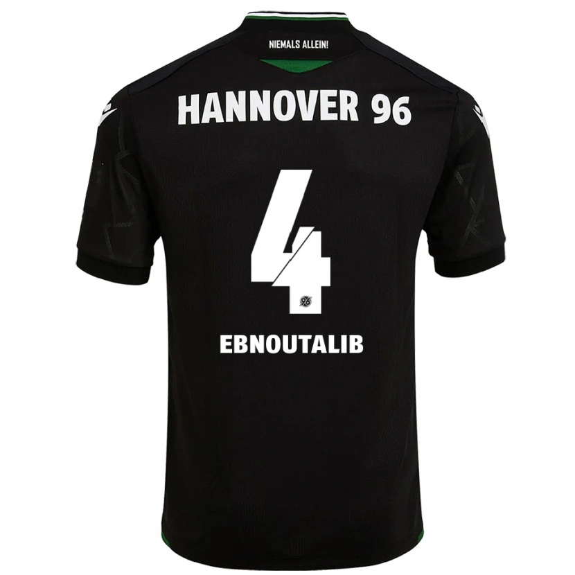 Danxen Uomo Maglia Ilias Ebnoutalib #4 Nero Verde Kit Gara Away 2025/26 Maglietta