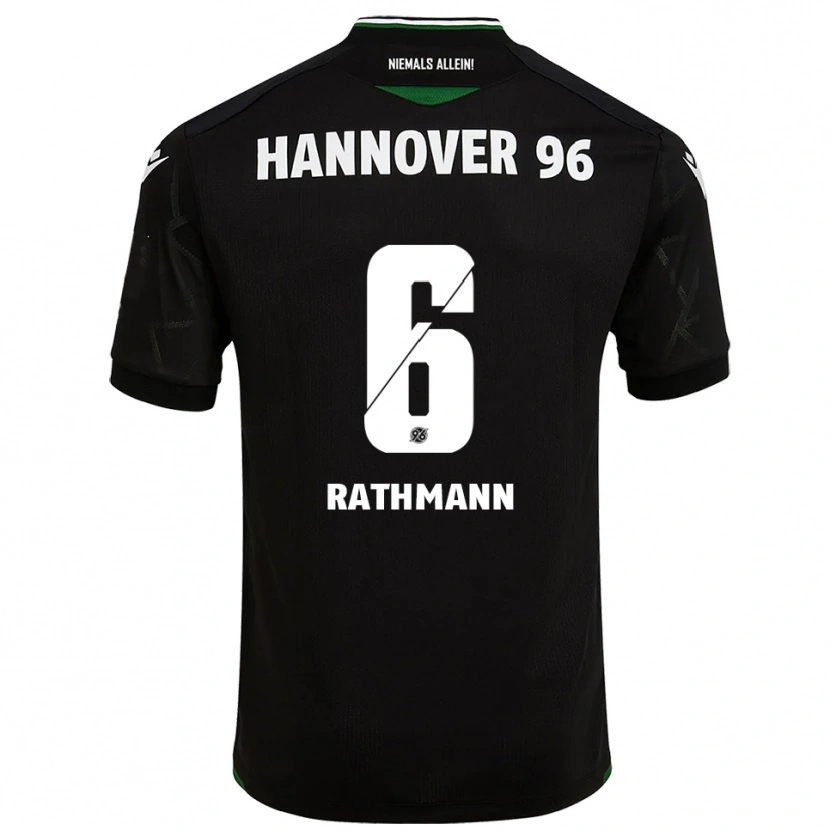 Danxen Uomo Maglia Lena Rathmann #6 Nero Verde Kit Gara Away 2025/26 Maglietta