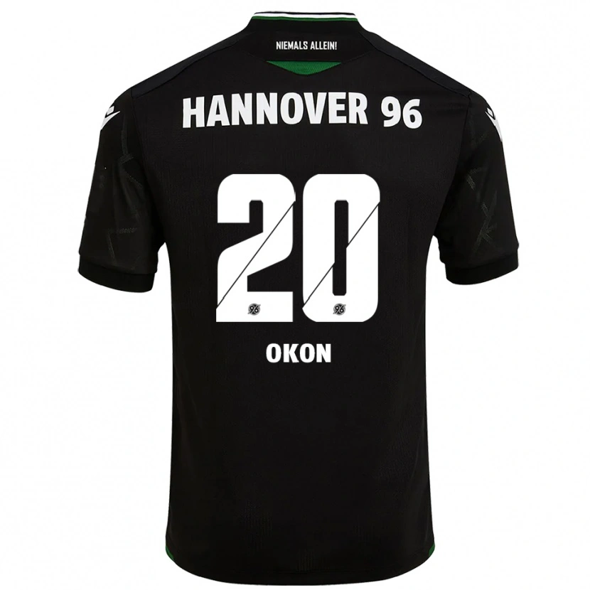 Danxen Uomo Maglia Ime Okon #20 Nero Verde Kit Gara Away 2025/26 Maglietta