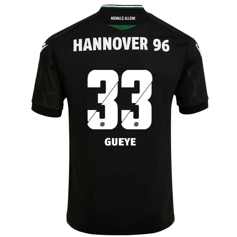 Danxen Uomo Maglia Abdoulaye Gueye #33 Nero Verde Kit Gara Away 2025/26 Maglietta