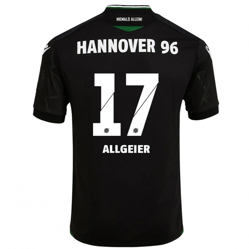 Danxen Uomo Maglia Bastian Allgeier #17 Nero Verde Kit Gara Away 2025/26 Maglietta