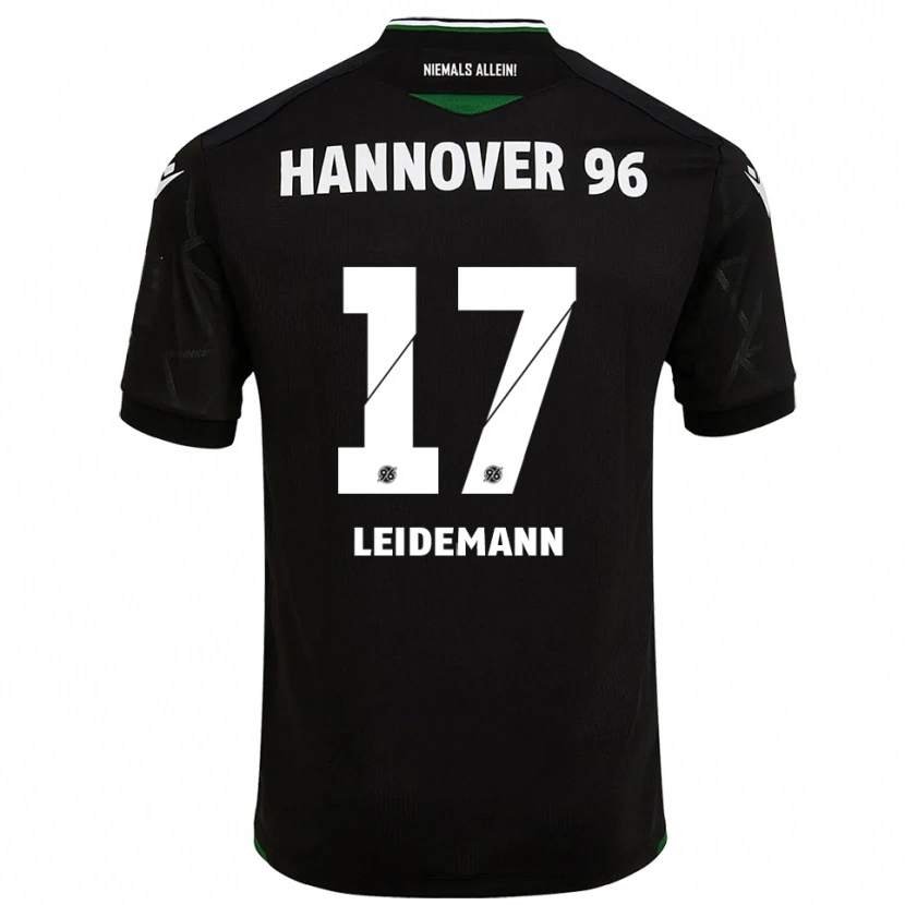Danxen Uomo Maglia Lukas Leidemann #17 Nero Verde Kit Gara Away 2025/26 Maglietta