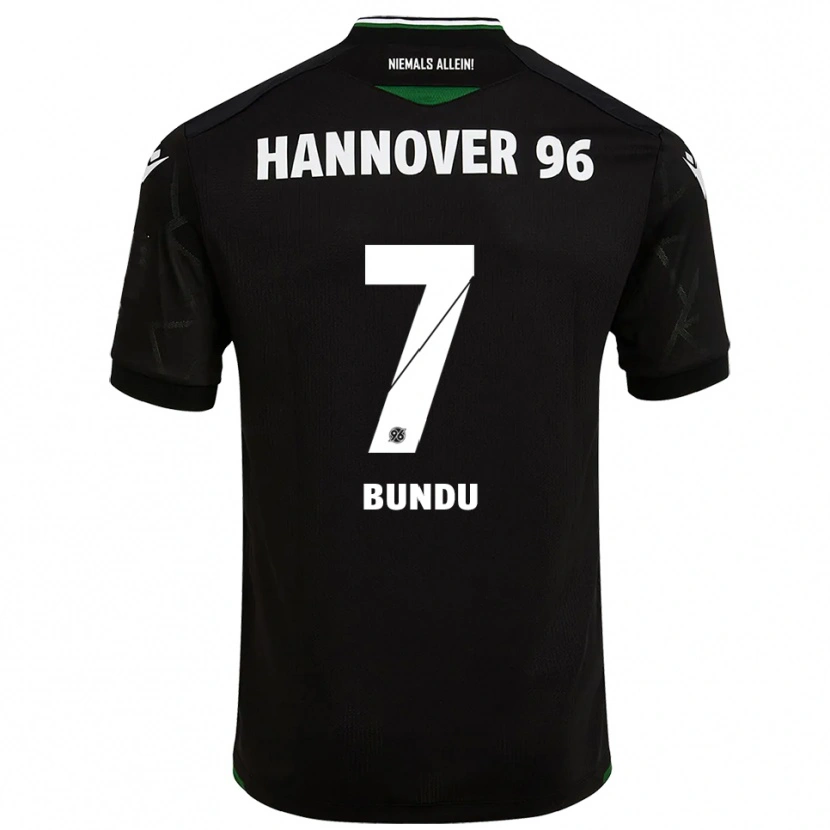 Danxen Uomo Maglia Mustapha Bundu #7 Nero Verde Kit Gara Away 2025/26 Maglietta