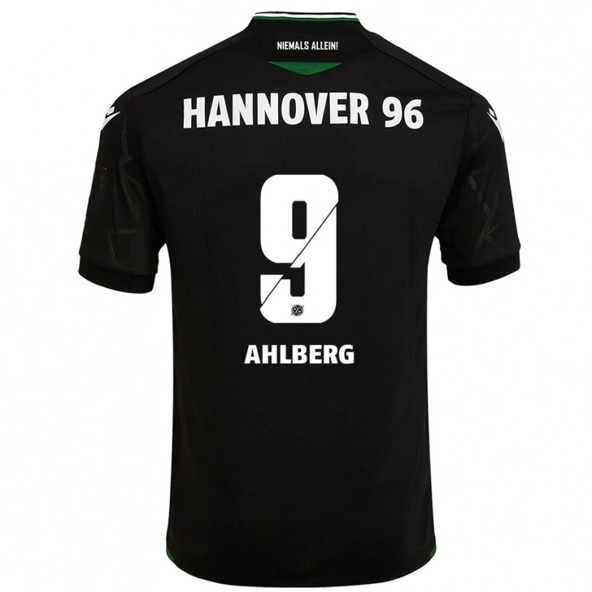 Danxen Uomo Maglia Kevin Ahlberg #9 Nero Verde Kit Gara Away 2025/26 Maglietta