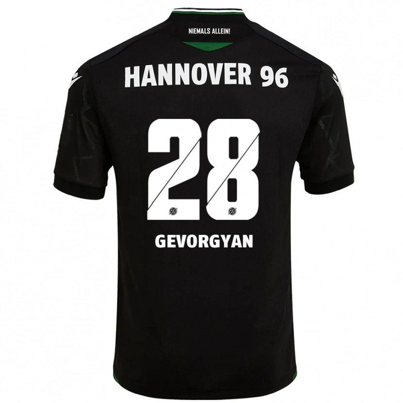 Danxen Uomo Maglia Mark Gevorgyan #28 Nero Verde Kit Gara Away 2025/26 Maglietta