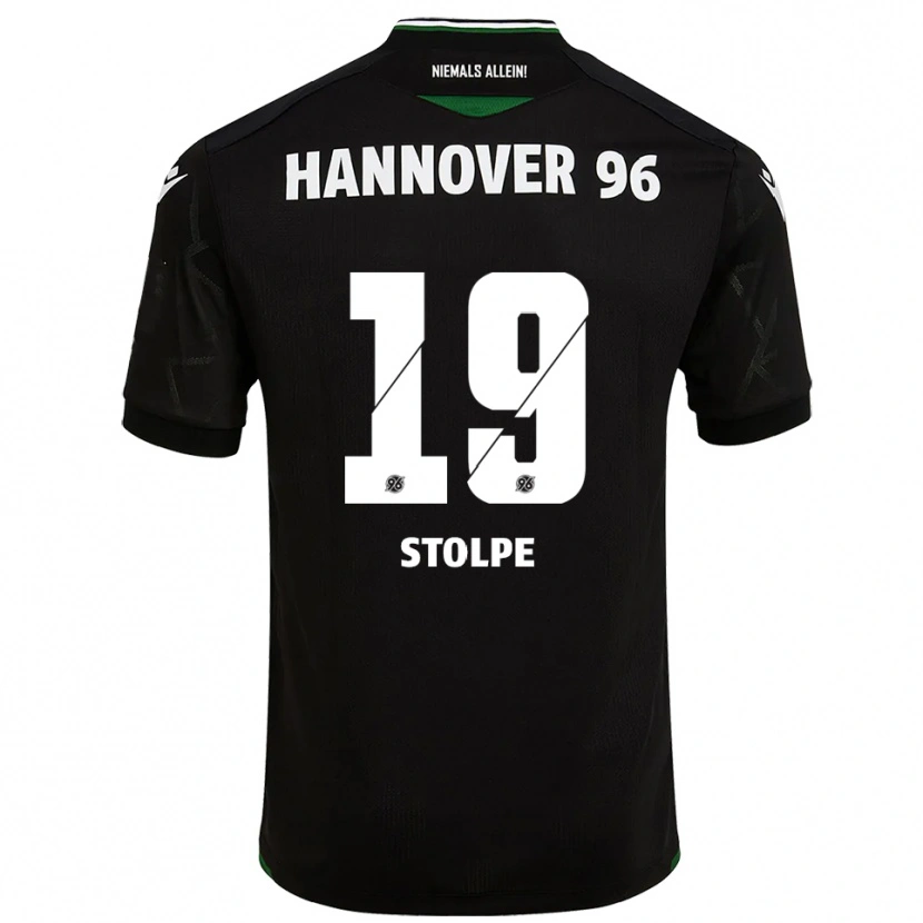 Danxen Uomo Maglia Robin Stolpe #19 Nero Verde Kit Gara Away 2025/26 Maglietta