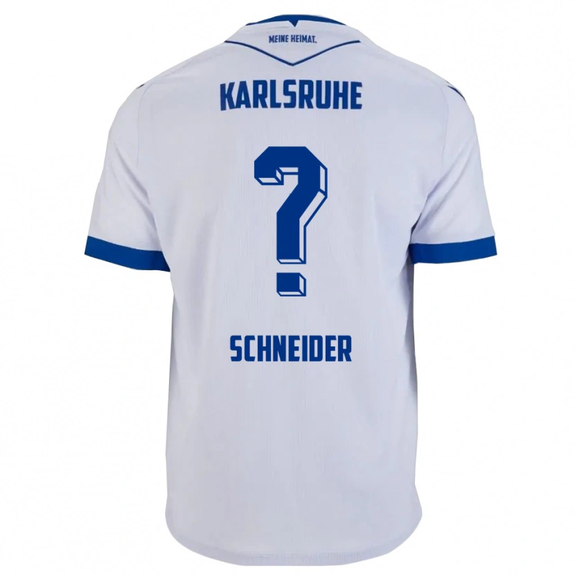Danxen Uomo Maglia Nadja Schneider #0 Bianco Blu Kit Gara Away 2025/26 Maglietta