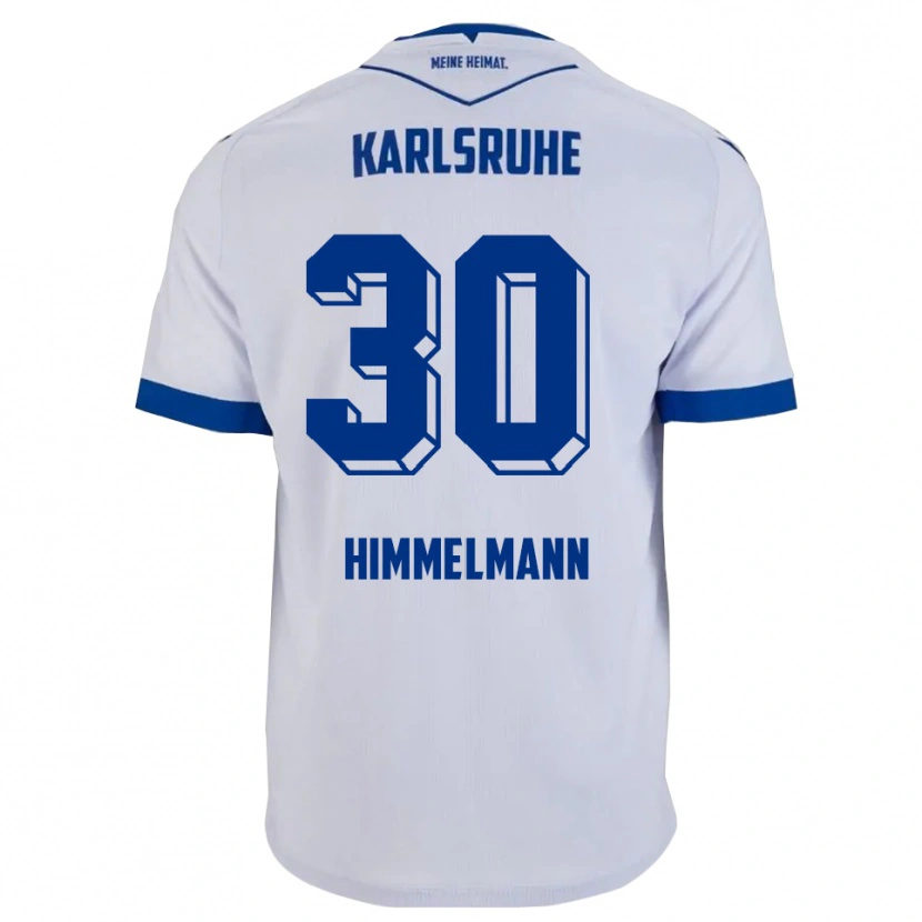 Danxen Uomo Maglia Robin Himmelmann #30 Bianco Blu Kit Gara Away 2025/26 Maglietta