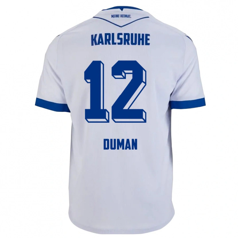 Danxen Uomo Maglia Bugra Duman #12 Bianco Blu Kit Gara Away 2025/26 Maglietta