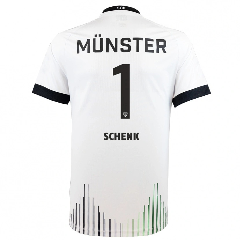 Danxen Uomo Maglia Johannes Schenk #1 Bianco Nero Kit Gara Away 2025/26 Maglietta