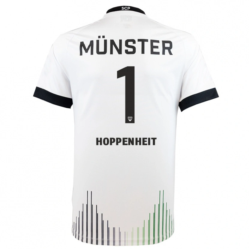 Danxen Uomo Maglia Leander Hoppenheit #1 Bianco Nero Kit Gara Away 2025/26 Maglietta