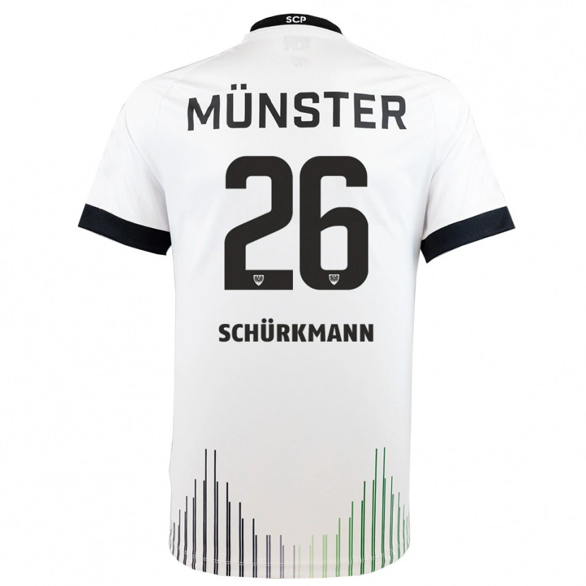 Danxen Uomo Maglia Christopher Schürkmann #26 Bianco Nero Kit Gara Away 2025/26 Maglietta